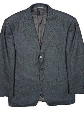 Canali Wool Cashmere Blazer Hopsack Sport Coat Made in Italy Blue 42S